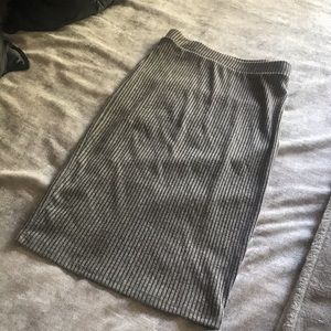 Grey rubbed pencil skirt